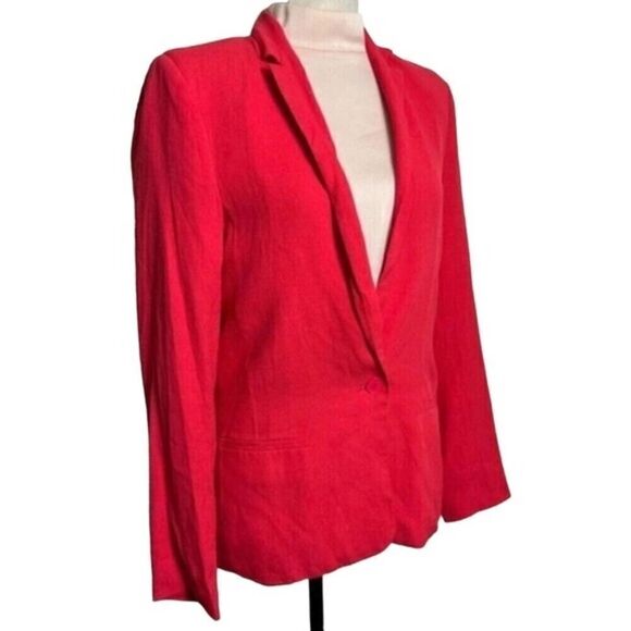 Witchery Australia Red Longline slim One Button Softshell Blazer Size Small - Picture 3 of 9